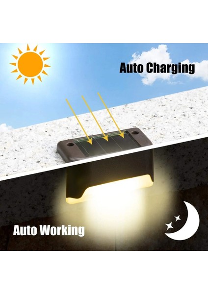 2 Adet Tarzı Beyaz Güneş Güverte Lightack Dış Mekan Adım Işıkları Su Geçirmez LED Güneş Işıkları Korkuluk Merdiven Adım Çit Yard Veranda ve Yol (Yurt Dışından) fırsatları