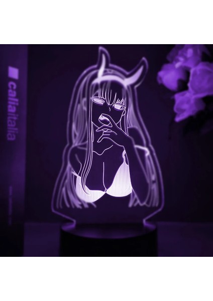 H Tarzı H Anime Sıfır Iki 3D Lamba Şekil Nightlight Çocuk Çocuk Kız Manga Hediye Gece Lambası Sevgilim Franxx (Yurt Dışından)