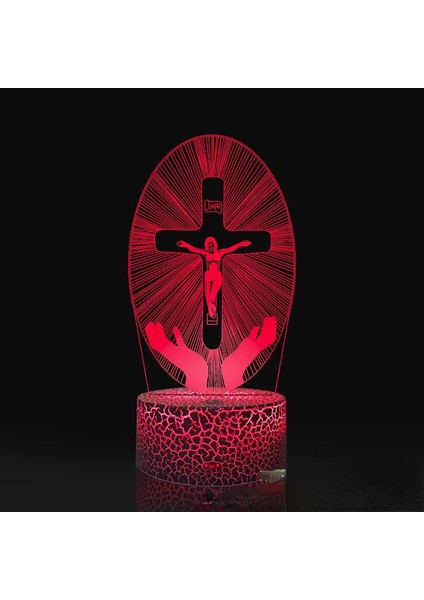 NO.957 Stili NO.954 Boyutu Nighdn Isa Meryem Ana 3D Gece Lambası USB Renkli Dokunmatik Uzaktan Kumanda LED Dini Inanç 3D Masa Lambası Yılbaşı Hediyeleri (Yurt Dışından)