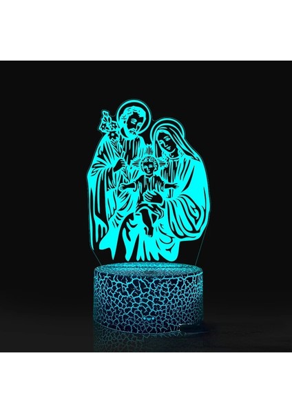 NO.957 Stili NO.954 Boyutu Nighdn Isa Meryem Ana 3D Gece Lambası USB Renkli Dokunmatik Uzaktan Kumanda LED Dini Inanç 3D Masa Lambası Yılbaşı Hediyeleri (Yurt Dışından)