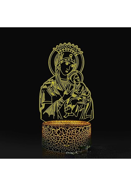 NO.957 Stili NO.954 Boyutu Nighdn Isa Meryem Ana 3D Gece Lambası USB Renkli Dokunmatik Uzaktan Kumanda LED Dini Inanç 3D Masa Lambası Yılbaşı Hediyeleri (Yurt Dışından)