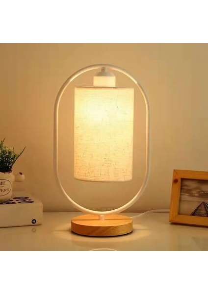 Keten Ahşap Masa Lambası Yeni Çin Tarzı Başucu Işık LED Kumaş Vintage Masa Işıkları Oturma Odası Çalışma Odası Için Dekoratif (Yurt Dışından)