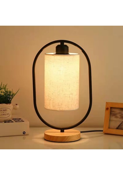 Keten Ahşap Masa Lambası Yeni Çin Tarzı Başucu Işık LED Kumaş Vintage Masa Işıkları Oturma Odası Çalışma Odası Için Dekoratif (Yurt Dışından)