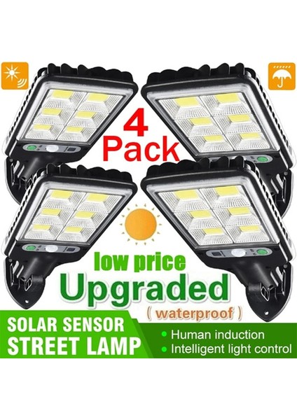 2 Adet Tarzı 72COB Güneş Enerjili Sokak Lambaları Dış Mekan, 3 Işık Modlu Güneş Lambası Su Geçirmez Hareket Sensörü Bahçe Veranda Yolu Yard Için Güvenlik Aydınlatması (Yurt Dışından) fiyatları