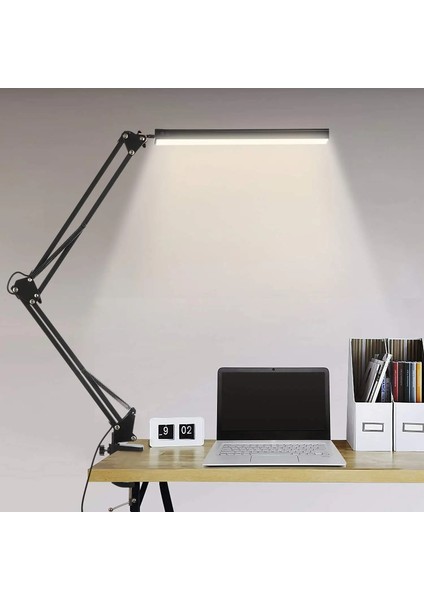 Yuvarlak Kelepçeli LED Masa Lambası Uzun Kol Masa Lambası Göz Bakımı Kısılabilir 3 Renk Ayarlanabilir Masa Işığı 10 Parlaklık Seviyesi ile (Yurt Dışından) fiyatları