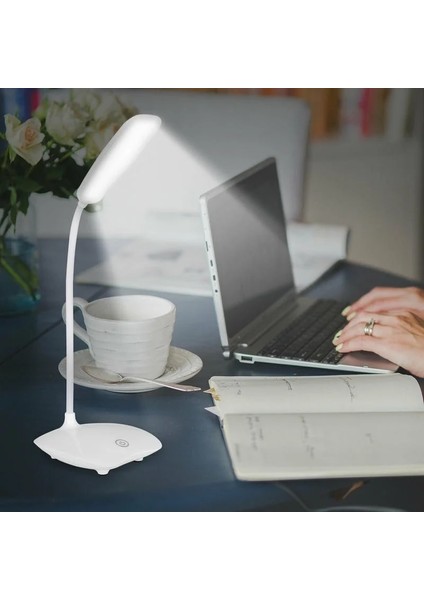 Beyaz LED Masa Lambası USB Şarj Edilebilir Kısılabilir Masa Okuma Işığı Katlanabilir Dönebilen Dokunmatik Anahtarı Çalışma Çalışma Yatak Odası Masa Lambaları (Yurt Dışından) indirimleri