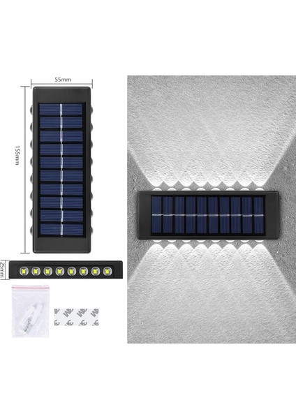 Hx-19-Beyaz Güneş Işığı Su Geçirmez Güneş LED Işık Açık Güneş Işığı Lambası Bahçe Sokak Peyzaj Balkon Dekor Güneş Duvar Lambası Açık (Yurt Dışından)
