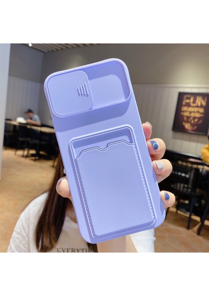 iPhone15 Pro Case Card Tutucu Için Tpu Telefon Kapağı Kayar Lens Kapak-Doğru (Yurt Dışından)