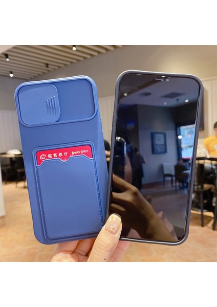 iPhone15 Pro Case Card Tutucu Için Tpu Telefon Kapağı Kayar Lens Kapak-Doğru (Yurt Dışından)