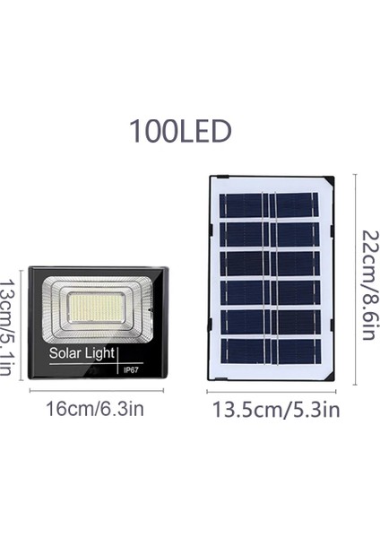 100LED Güneş Işıkları Açık Güneş Paneli Refletor LED Güneş Enerjili Spot Bahçe LED Reflektör Su Geçirmez Güneş Işığı 5 M Kablo ile Güçlü (Yurt Dışından)