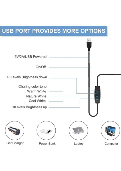 Yuvarlak Kelepçeli LED Masa Lambası Uzun Kol Masa Lambası Göz Bakımı Kısılabilir 3 Renk Ayarlanabilir Masa Işığı 10 Parlaklık Seviyesi ile (Yurt Dışından) fırsatları