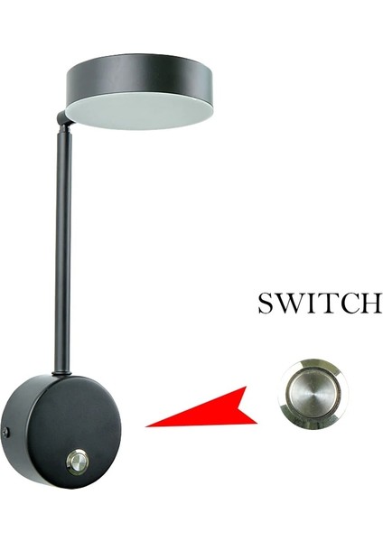 4000K Stili Sarı Yooe 9W LED Duvar Lambası Anahtarı ile Modern Minimalist Iç Mekan Aydınlatması Yatak Odası Için Aplik Arka Plan Duvar Dekorasyonu Başucu Gece Lambası (Yurt Dışından)