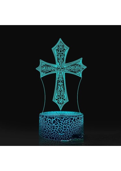 NO.957 Stili NO.9514 Boyutu Nighdn Isa Meryem Ana 3D Gece Lambası USB Renkli Dokunmatik Uzaktan Kumanda LED Dini Inanç 3D Masa Lambası Yılbaşı Hediyeleri (Yurt Dışından)