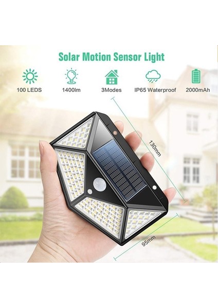 6 Adet Tarzı 100LED LED Güneş Enerjili Duvar Işıkları Açık Güneş Lambası Pır Hareket Sensörü Bahçe Işık Için Güneş Enerjili Güneş Işığı Sokak Lambası (Yurt Dışından)