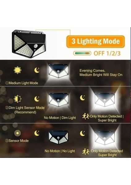 6 Adet Tarzı 100LED LED Güneş Enerjili Duvar Işıkları Açık Güneş Lambası Pır Hareket Sensörü Bahçe Işık Için Güneş Enerjili Güneş Işığı Sokak Lambası (Yurt Dışından)