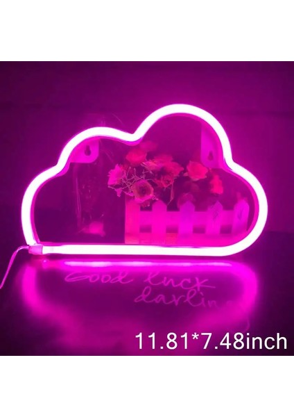 Bulut-Pembe Rüya LED Neon Işık Burcu Harfler Neon Burcu Paneli Tatil Noel Partisi Düğün Süslemeleri Ev Duvar Dekoru Neon Lamba Hediyeler (Yurt Dışından)