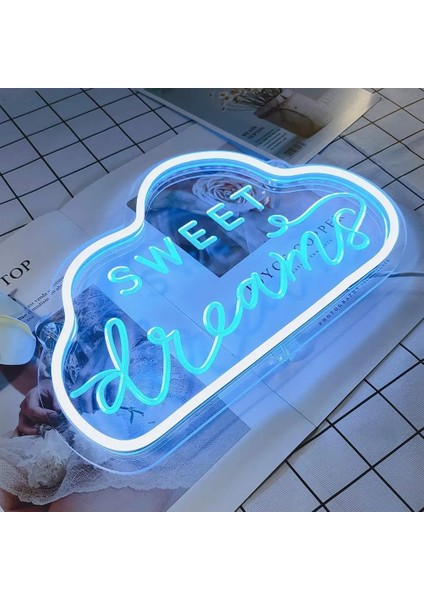 Bulut-Pembe Rüya LED Neon Işık Burcu Harfler Neon Burcu Paneli Tatil Noel Partisi Düğün Süslemeleri Ev Duvar Dekoru Neon Lamba Hediyeler (Yurt Dışından) fiyatları