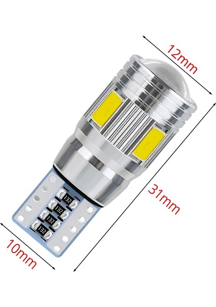 Pembe 10X LED Iç Xenon Beyaz Mavi Sarı Lamba Canbus 6smd Lens Projektör Katı Alüminyum Ampuller Yan Işaretleyici Park Lambası (Yurt Dışından) fırsatları