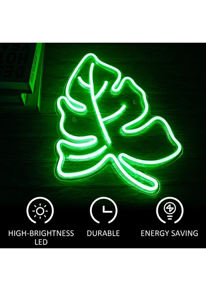 5W Tarzı Yeşil Yeşil Yaprak Neon LED Gece Lambası Burcu Düğün Doğum Günü Partisi Için LED Duvar Dekor Kamp Çocuk Odası Neon Dekor USB ile Güçlendirilmiştir (Yurt Dışından) fırsatları