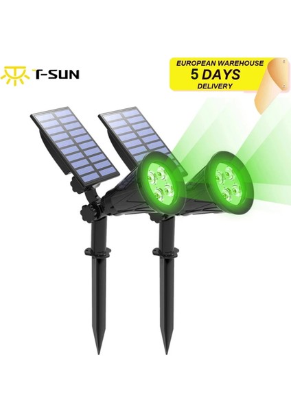 2W Tarzı 1 Bilgisayar Açık Güneş Işığı Bahçe Peyzaj Countyard Sokak Lambası 4 LED Güneş Duvar Lambası Ağaç Dekorasyon Yolu Veranda Spot Işığı (Yurt Dışından)