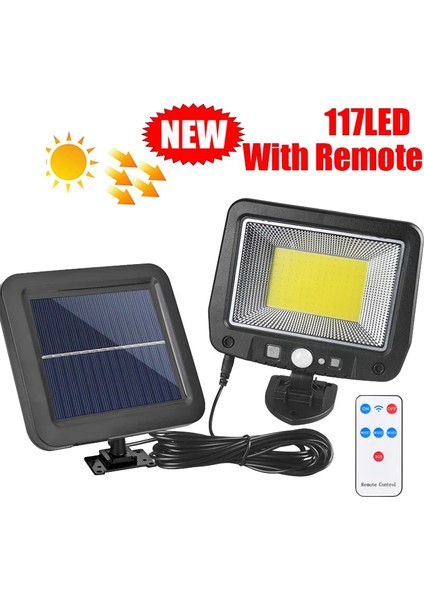 No.6 Boyutu Yenı LED Güneş Bölünmüş Duvar Lambası 3 Modu Su Geçirmez Hareket Sensörü Lambaları Süper Parlak Açık Uzaktan Lamba Bahçe Güvenlik Işığı (Yurt Dışından)