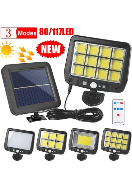 No.6 Boyutu Yenı LED Güneş Bölünmüş Duvar Lambası 3 Modu Su Geçirmez Hareket Sensörü Lambaları Süper Parlak Açık Uzaktan Lamba Bahçe Güvenlik Işığı (Yurt Dışından) fiyatları
