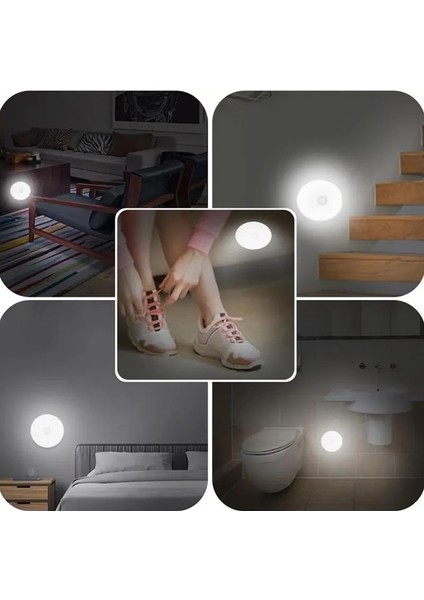 Kahverengi Pır Hareket Sensörü LED Gece Lambası USB Şarj Edilebilir Insan Indüksiyon Mutfak Dolabı Yatak Odası Dolap Koridor Gece Lambası (Yurt Dışından)