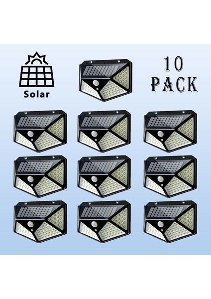 1 Paket 100 LED Güneş Duvar Işıkları Su Geçirmez Açık Güneş Lambası Kablosuz Güneş Enerjili Güneş Işığı Sokak Lambası Bahçe Dekorasyon Için (Yurt Dışından)