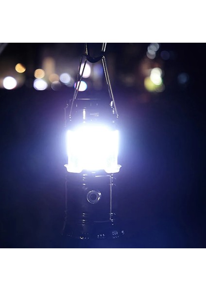 Siyah Taşınabilir Güneş Enerjisi Şarj Cihazı Kamp Feneri Lamba LED Dış Aydınlatma Katlanır Kamp Çadırı Lambası USB Şarj Edilebilir Fener Acil Durum Lambası (Yurt Dışından)