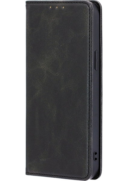 iPhone15 Pro Max Maksimum Buzağı Doku Cüzdan Standı Damla Geçirmez Telefon Kapağı Black (Yurt Dışından)
