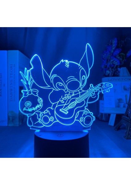 Kırmızı Stil Altın Disneylilo ve Stitch 3D Gece Lambası Renk Değiştiren Işık Akrilik Panel Yatak Odası Dekorasyon Dokunmatik Uzaktan Kumanda Işık Hediye (Yurt Dışından) fiyatları