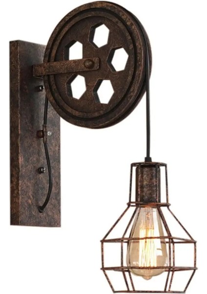 Pas Retro Vintage Duvar Lambası Endüstriyel Duvar Lambası Gölge Fikstürü Demir Loft Cafe Bar Ayarlanabilir Aplik Işıkları Wandlamp Dekorasyon LED (Yurt Dışından)