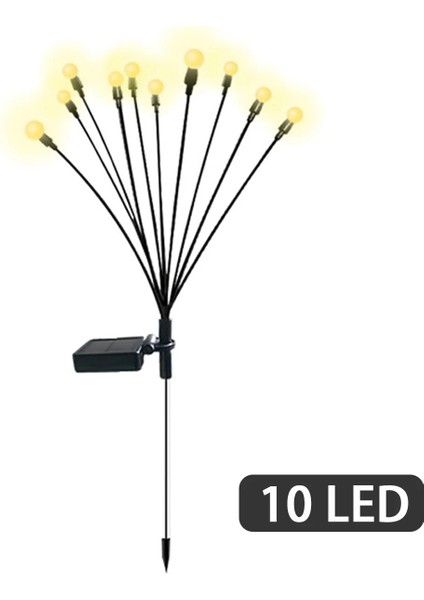 2 Adet Tarzı 10LED Pcs Güneş Ateş Böceği Işık Açık Bahçe Dekorasyon Çim Peyzaj Güneş Lambası Güneş LED Işık Açık Dekor Bahçe Işıkları (Yurt Dışından)