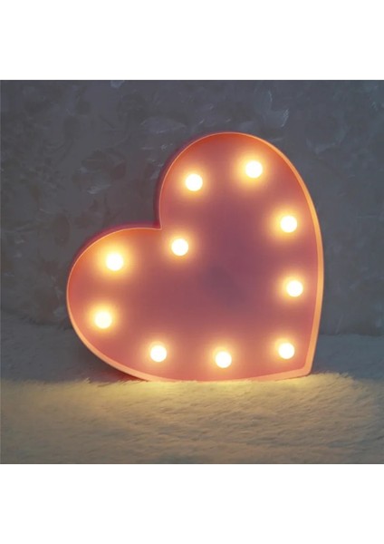 Pembe Aydınlık LED Mektup Gece Lambası Yaratıcı Kalp Alfabe Numarası Pil Lambası Romantik Düğün Parti Sevgililer Günü Dekorasyon (Yurt Dışından) fırsatları