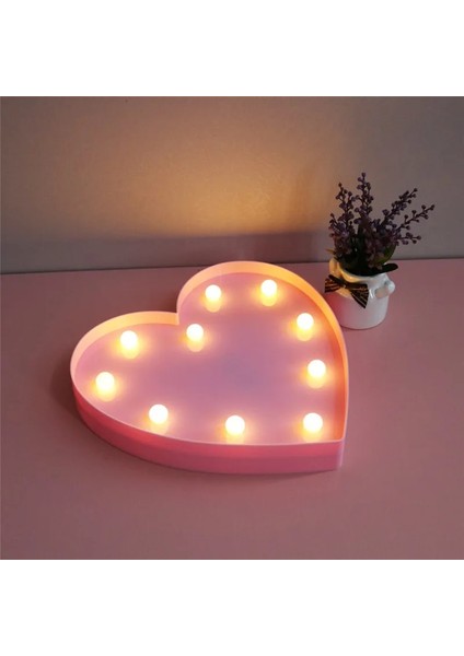 Pembe Aydınlık LED Mektup Gece Lambası Yaratıcı Kalp Alfabe Numarası Pil Lambası Romantik Düğün Parti Sevgililer Günü Dekorasyon (Yurt Dışından) indirimleri