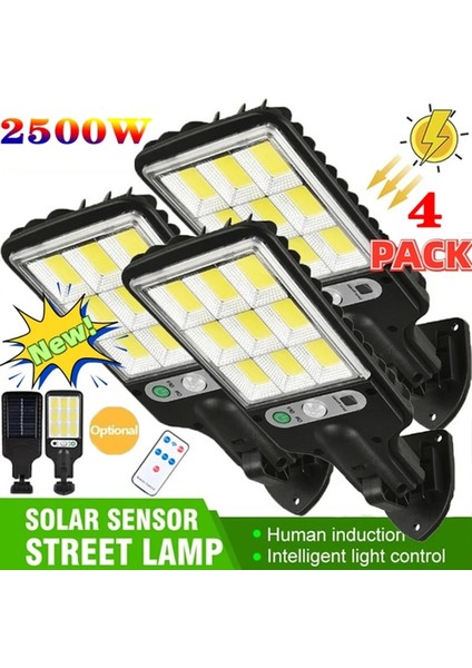 1 Adet Tarzı 2000W Güneş Enerjili Sokak Lambaları Açık Güneş Lambası 3 Işık Modu ile Su Geçirmez Hareket Sensörü Güvenlik Lambası Bahçe Veranda Yolu Yard Için (Yurt Dışından)