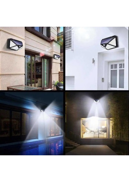 4 Adet 100 LED Güneş Duvar Işıkları Açık Güneş Lambası Su Geçirmez Hareket Sensörü Güneş Enerjili Güneş Işığı Sokak Lambası Bahçe Dekorasyon Için (Yurt Dışından)