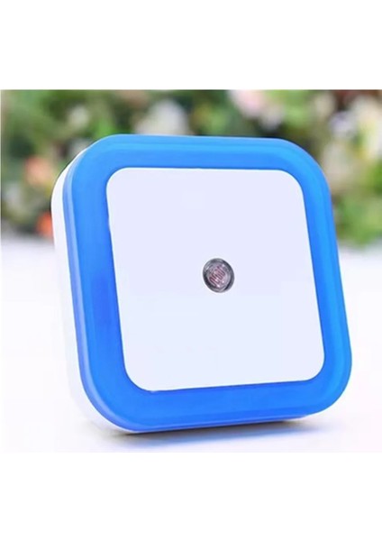 Kare-Mavi Kablosuz LED Gece Lambası Sensörlü Aydınlatma Mini Euus Fiş Gece Lambası Lambası Çocuk Odası Yatak Odası Işıkları Noel Aydınlatma (Yurt Dışından)