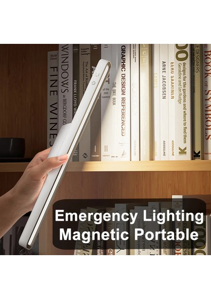 Beyaz Masa Lambası LED USB Şarj Edilebilir Işık Kademesiz Karartma Masa Lambası Asılı Manyetik Yatak Odası Gece Lambası Okuma Masası Lambaları (Yurt Dışından) modelleri