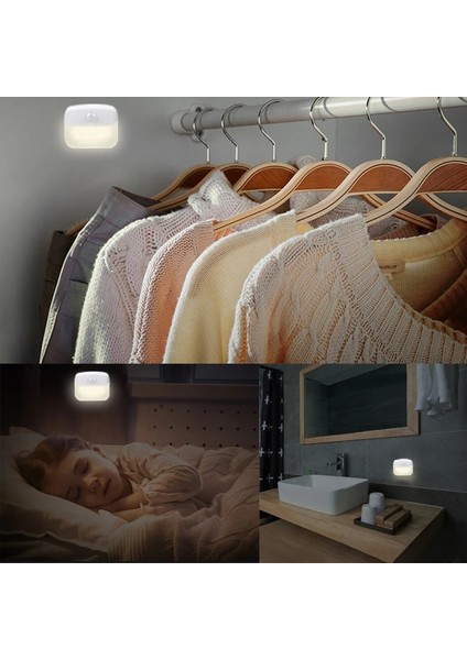 Beyaz Akülü LED Gece Lambası Kablosuz Dolap Işık Mini Hareket Sensörü Merdiven Duvar Işıkları Tuvalet Yatak Odası Dolabı Aydınlatma (Yurt Dışından) modelleri
