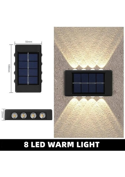 8led-1pcs-Sıcak Güneş Duvar Lambası Açık Su Geçirmez Güneş Işıkları Bahçe Sokak Peyzaj Balkon Açık Dekor Için Yukarı ve Aşağı Aydınlık Aydınlatma (Yurt Dışından)