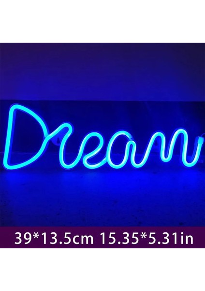Rüya-Mavi LED Rüya Şekli Neon Burcu USB ve Pil Tarafından Desteklenmektedir Neon Lamba Duvar Oturma Odası Dekor Için Neon Işık Düğün Tatil Kaynağı Için (Yurt Dışından)