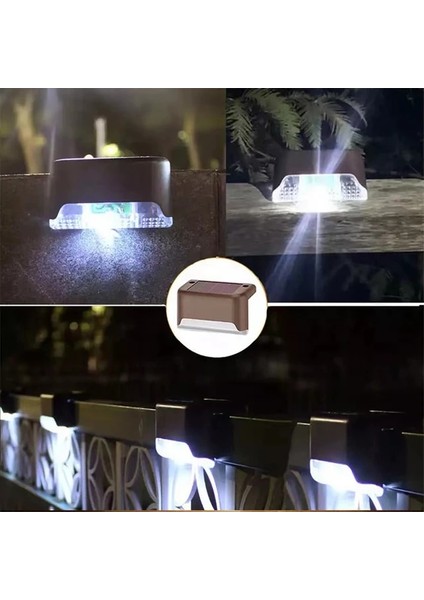 20 Adet Tarzı Kahverengi Beyaz Merdiven LED Solar Lamba IP65 Su Geçirmez Açık Bahçe Işık Yolu Yard Veranda Adım Çit Lambaları Bahçe Dekor Güneş Işığı Açık Havada (Yurt Dışından)