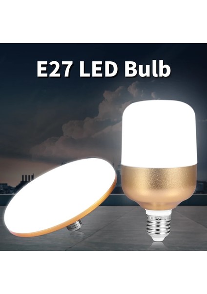 40W Floresan Ampul E27 Ev LED 220V Lamba Iç Mekan Aydınlatması Ampuller Yuvarlak Süper Parlak Oturma Odası Ufo Şekli Işık Tavan Lambaları LED (Yurt Dışından)