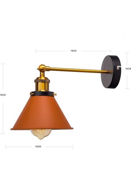 80220Z Vintage Endüstriyel Duvar Aplik Işıkları Wandlamp Retro Duvar Lambası E27 Kapalı Yatak Odası Banyo Balkon Bar Koridor Lambası (Yurt Dışından)