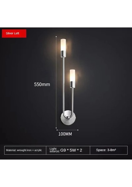 Gümüş-Sol Modern LED Duvar Işık Altın Kapalı Dekor Vanity Lamparas De Pared Aplik Uzun Şerit Iskandinav Oturma Odası Mutfak Salonu Yatak Odası Lambası (Yurt Dışından)