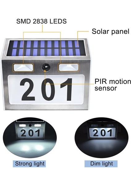 Güneş Ev Numarası Plak Işık ile 200LM Hareket Sensörü LED Işıkları Ev Bahçe Kapısı Için Adres Numarası Solar Lamba Aydınlatma (Yurt Dışından) fiyatları
