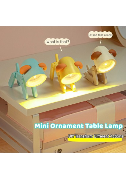 No.14 Tarzı No.13 Boyutu Katlanır Mini LED Masa Lambası Yaratıcı Köpek Şekli Gece Lambası Masaüstü Süs Dıy Masa Lambası Oturma Odası Için Küçük Masa Lambası Noel (Yurt Dışından)