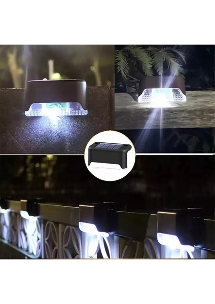 20 Adet Tarzı Siyah Beyaz Merdiven LED Solar Lamba IP65 Su Geçirmez Açık Bahçe Işık Yolu Yard Veranda Adım Çit Lambaları Bahçe Dekor Güneş Işığı Açık Havada (Yurt Dışından)