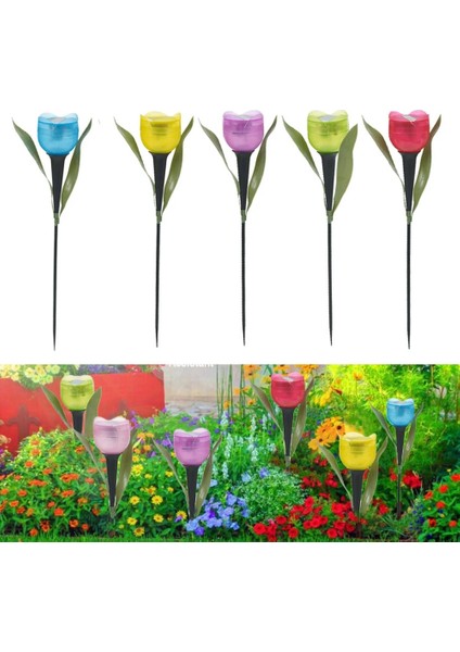 No.1 Boyutu Olar LED Işık Açık Su Geçirmez Çok Renkli Güneş Çiçek Lale Ampul Ev Bahçe Yard Çim Peyzaj Gece Lambası (Yurt Dışından) fiyatları